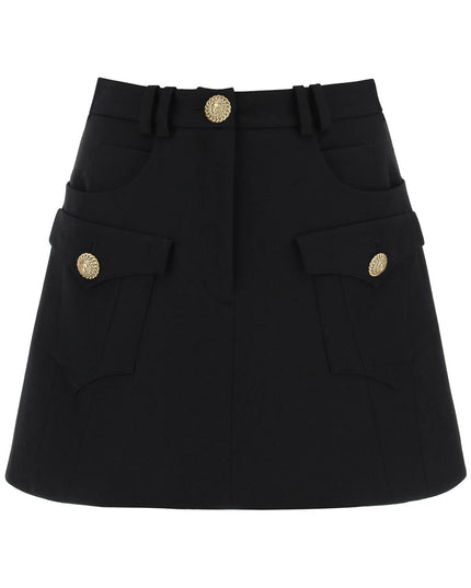 Balmain trapeze mini skirt with embossed buttons