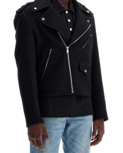 Balmain wool felt biker jacket in