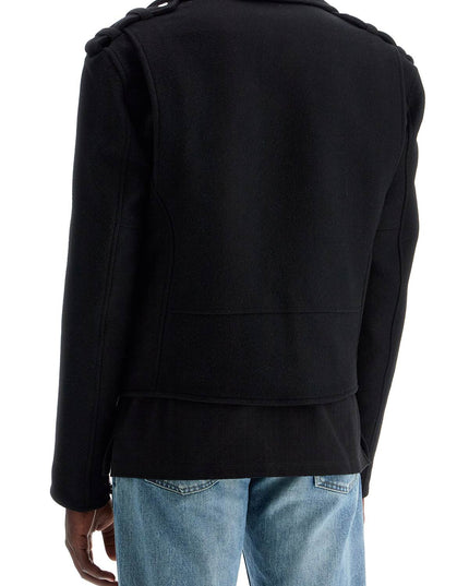 Balmain wool felt biker jacket in