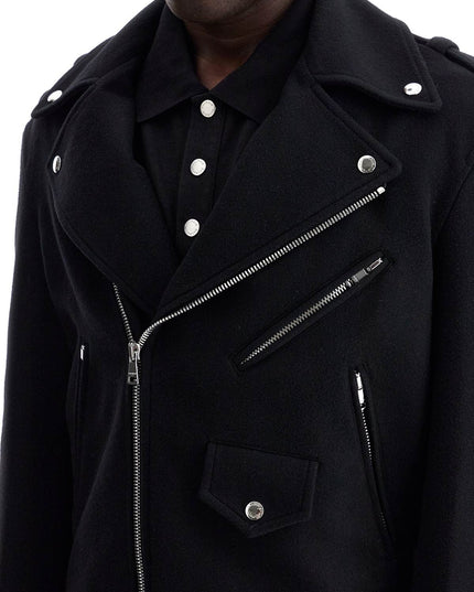 Balmain wool felt biker jacket in