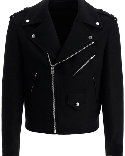 Balmain wool felt biker jacket in