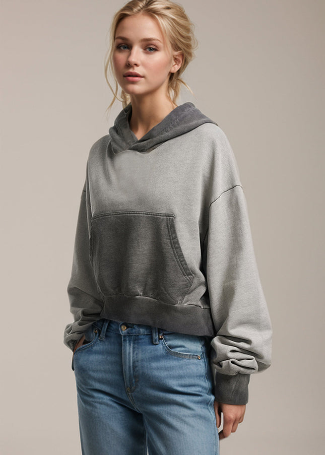 Basic Bae Kangaroo Pocket Long Sleeve Cropped Hoodie