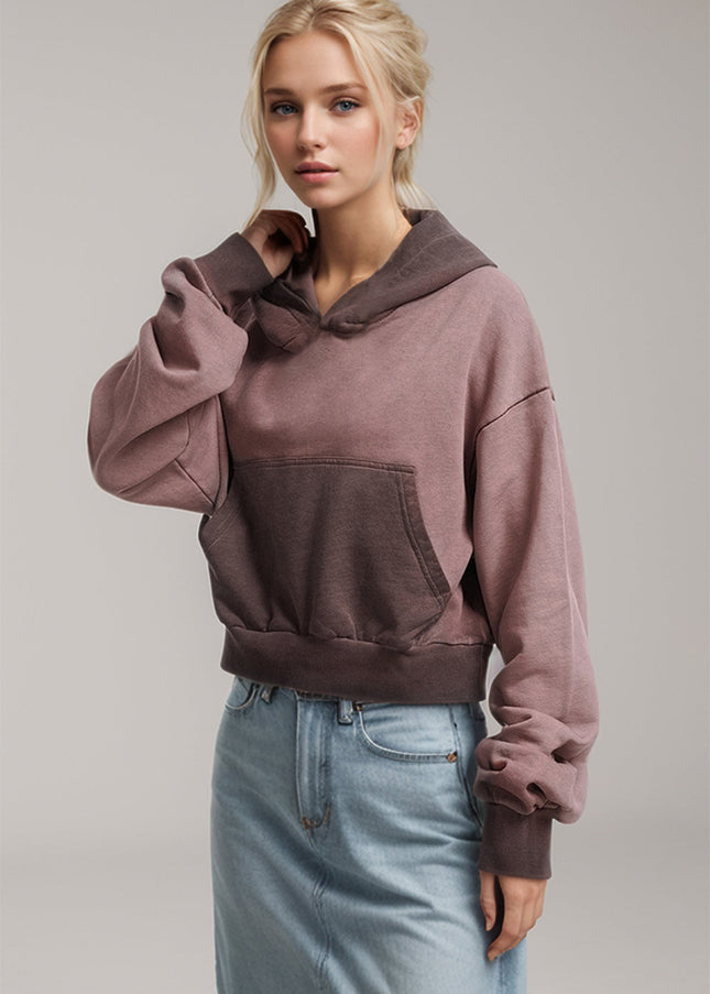 Basic Bae Kangaroo Pocket Long Sleeve Cropped Hoodie