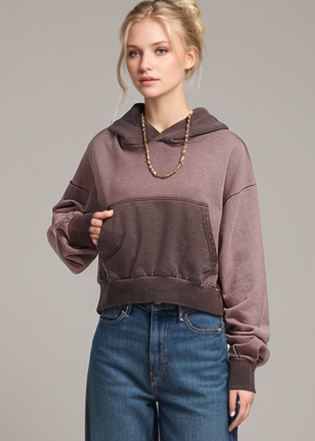 Basic Bae Kangaroo Pocket Long Sleeve Cropped Hoodie