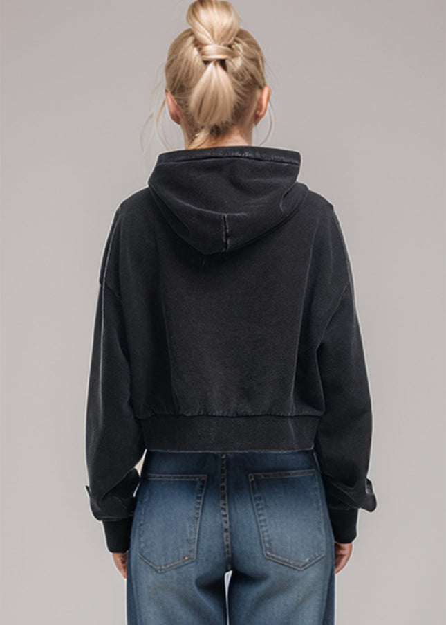 Basic Bae Kangaroo Pocket Long Sleeve Cropped Hoodie