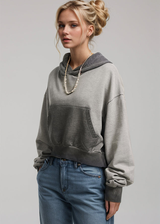 Basic Bae Kangaroo Pocket Long Sleeve Cropped Hoodie