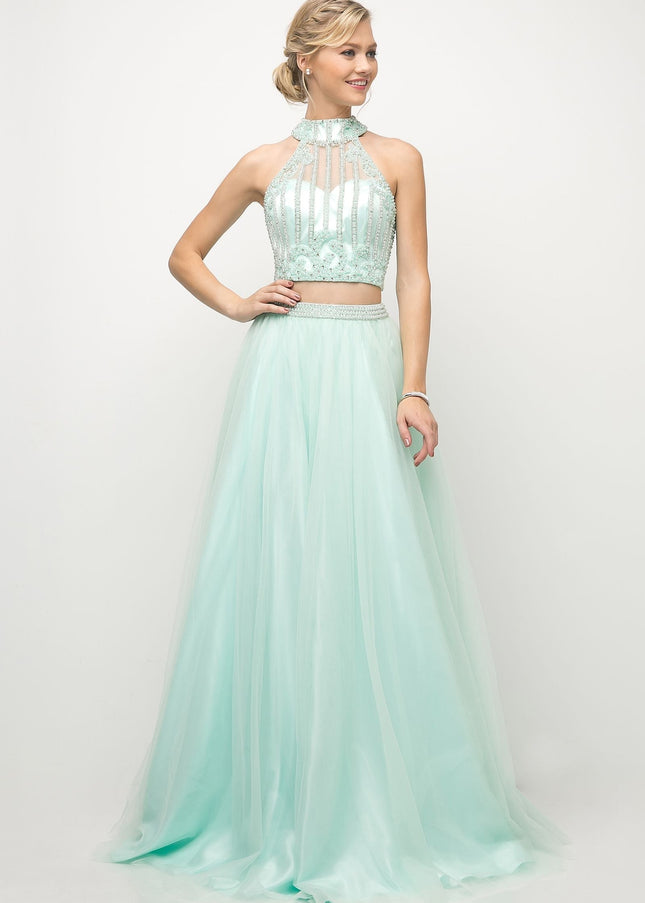 Beaded Bodice 2 Piece Ball Gown-0