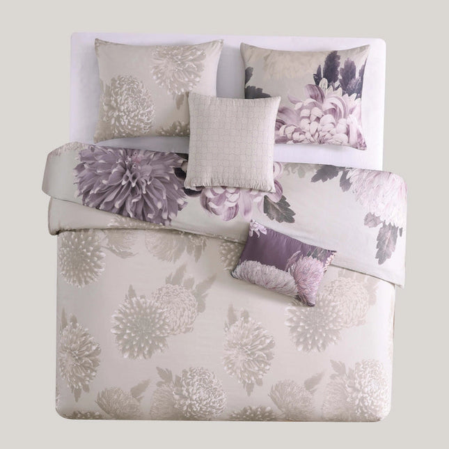 Bebejan Bloom Purple 100% Cotton 5-Piece Comforter Set