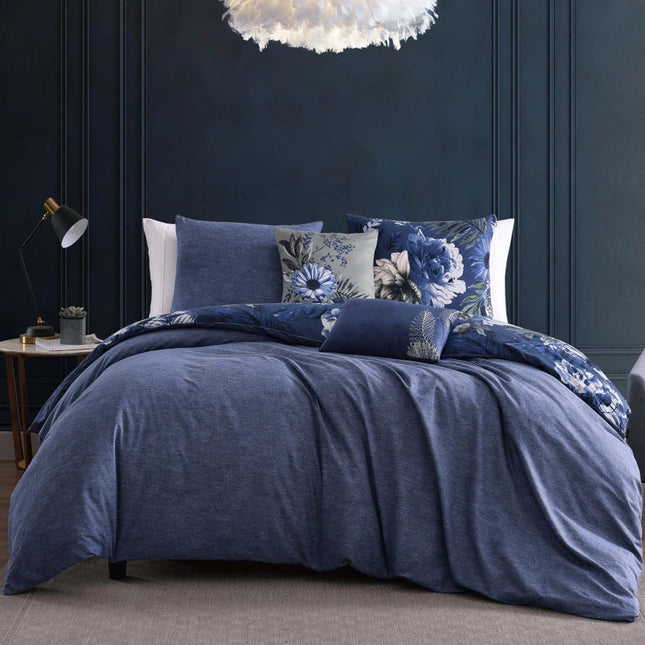 Bebejan Delphine Blue 100% Cotton 5-Piece Comforter Set