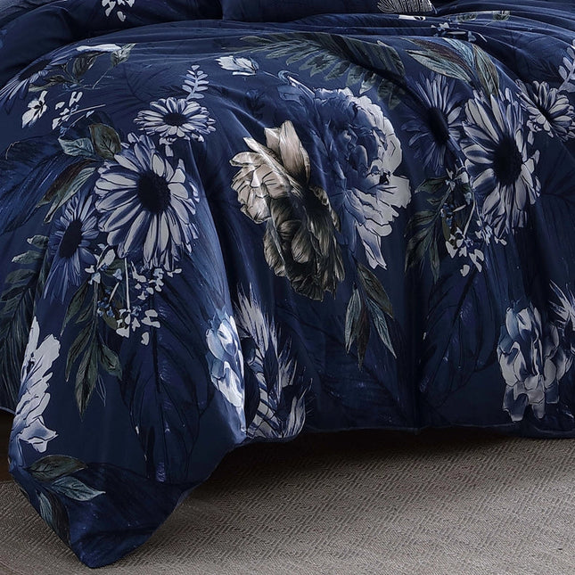 Bebejan Delphine Blue 100% Cotton 5-Piece Comforter Set