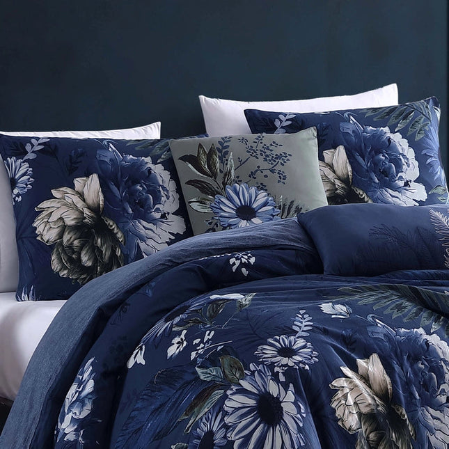 Bebejan Delphine Blue 100% Cotton 5-Piece Comforter Set