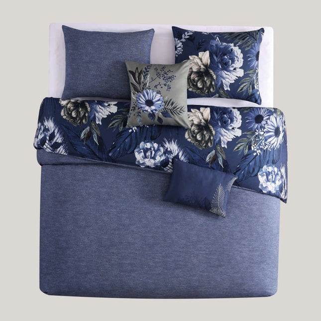 Bebejan Delphine Blue 100% Cotton 5-Piece Comforter Set