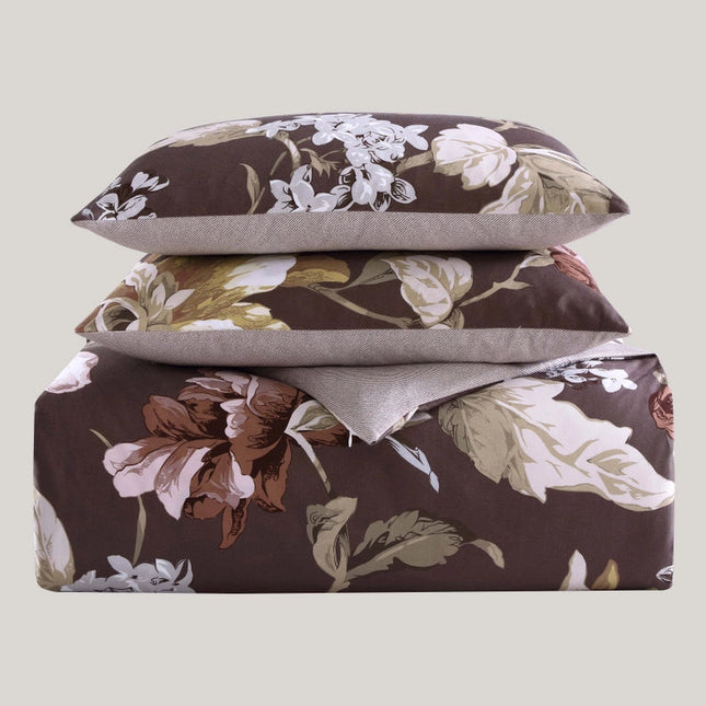 Bebejan Floral Garden Brown 100% Cotton 5Piece Comforter Set