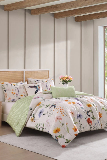 Bebejan Fresh Cut Flowers 100% Cotton 5-Piece Comforter Set