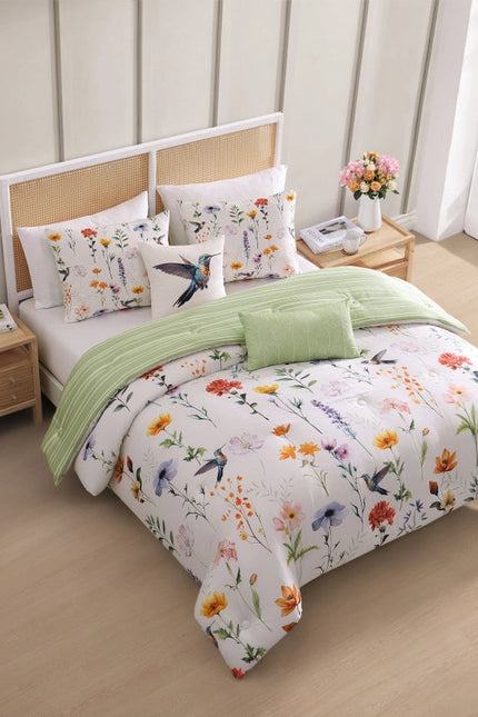 Bebejan Fresh Cut Flowers 100% Cotton 5-Piece Comforter Set