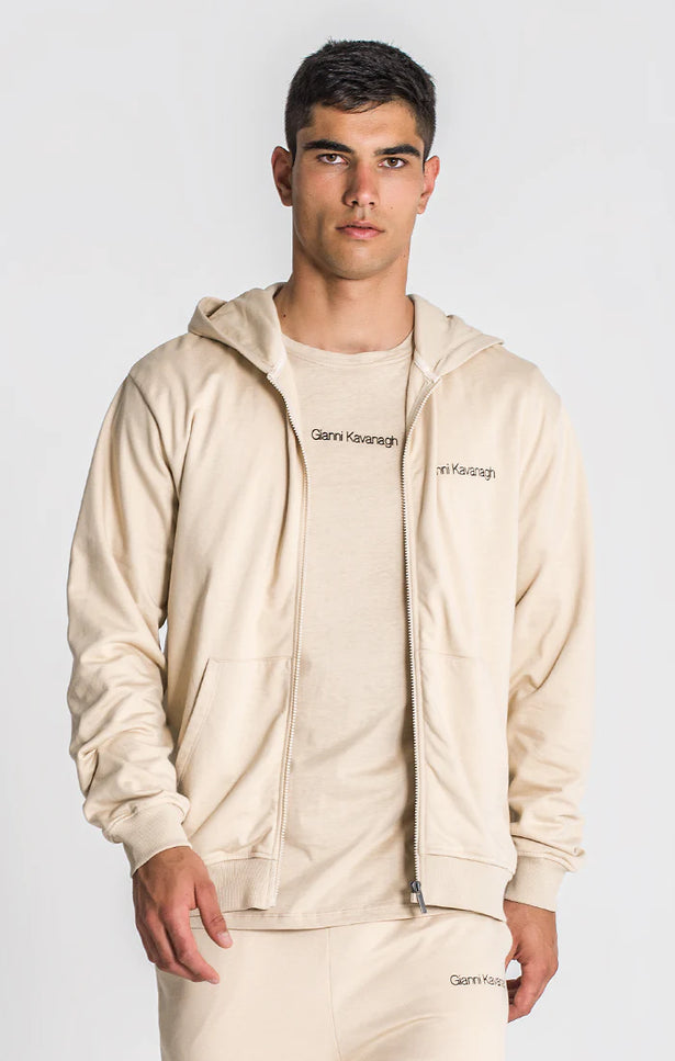 Beige Essential Micro Hoodie Jacket-Gianni Kavanagh-Urbanheer