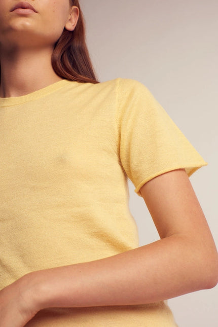 Belinda Cashmere Knitted T-Shirt Yellow