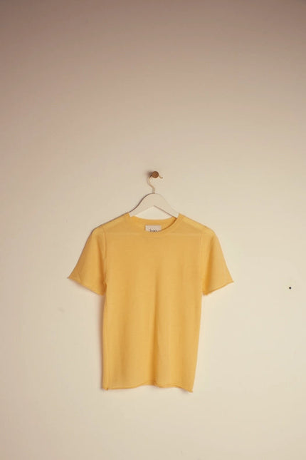 Belinda Cashmere Knitted T-Shirt Yellow