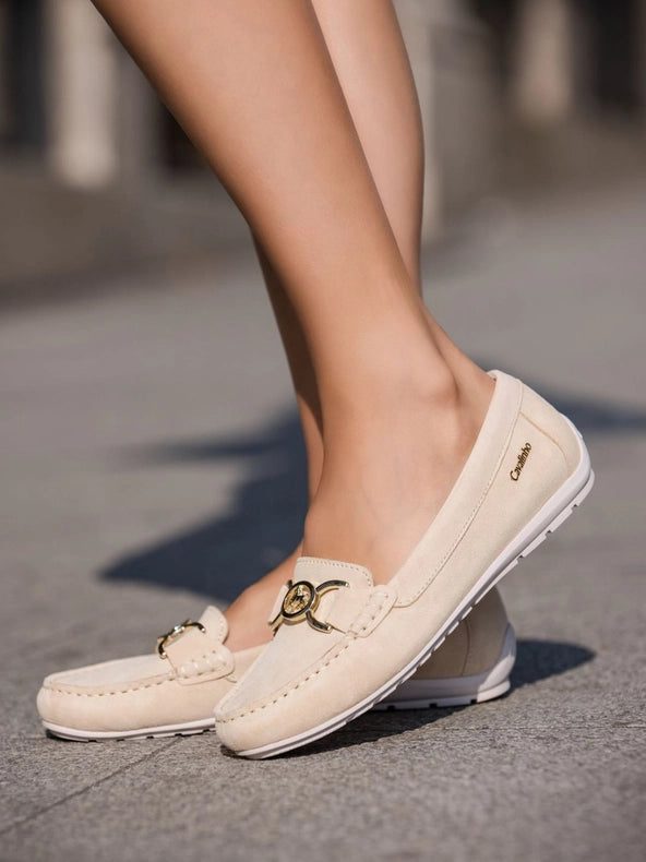 Belle Leather Loafers Beige