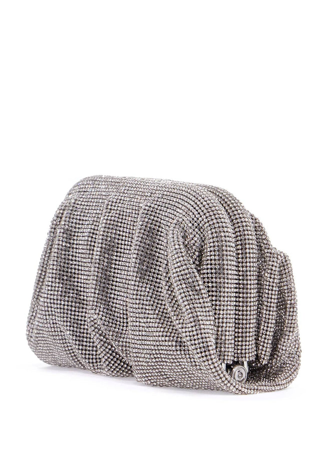 Benedetta Bruzziches venus la petite evening bag in silver rhinestone net small