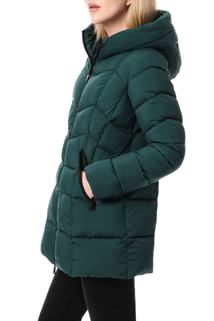 Bernardo Hooded Quilted Puffer Walker Dark Forest