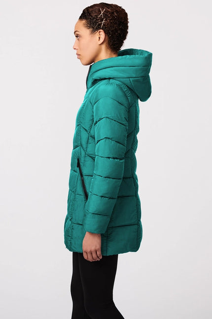 Bernardo Hooded Quilted Puffer Walker Kelly Green