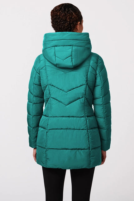 Bernardo Hooded Quilted Puffer Walker Kelly Green