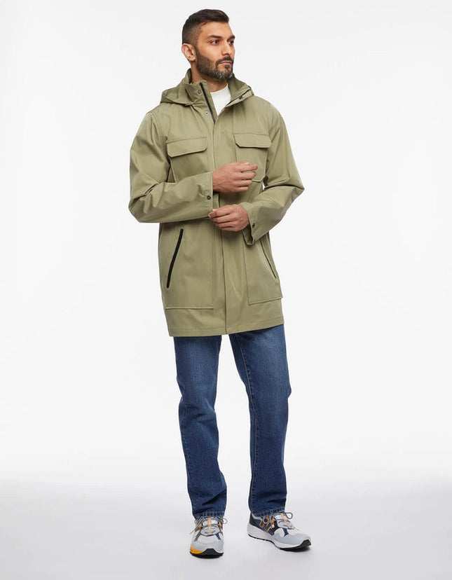 Bernardo Mens Tech Raincoat with Removable Hood