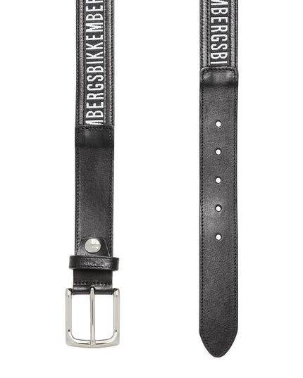 Bikkembergs Black Calfskin Men Belt