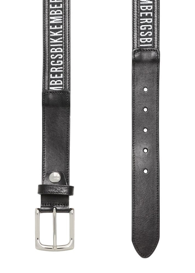 Bikkembergs Black Calfskin Men Belt