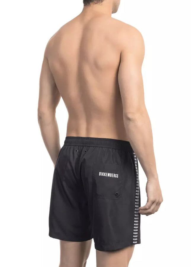 Bikkembergs Black Polyester Men Swim Short