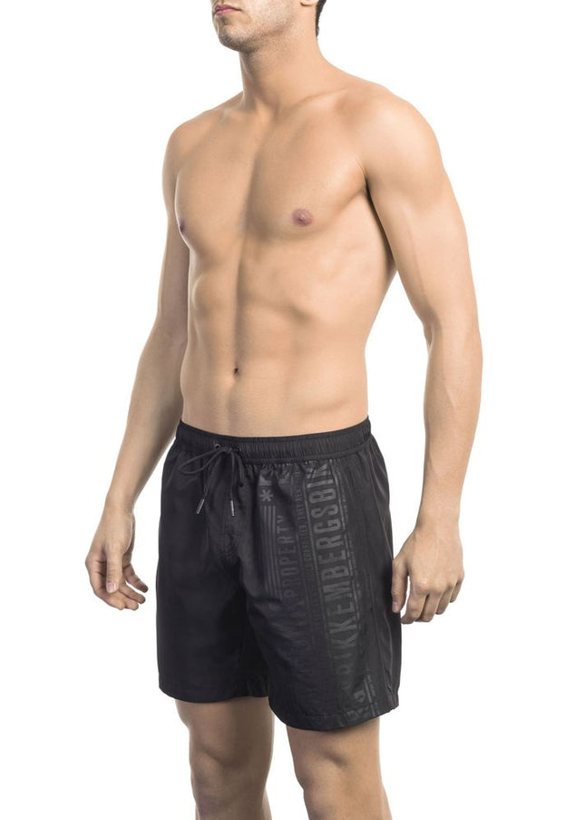 Bikkembergs Black Polyester Men Swim Short