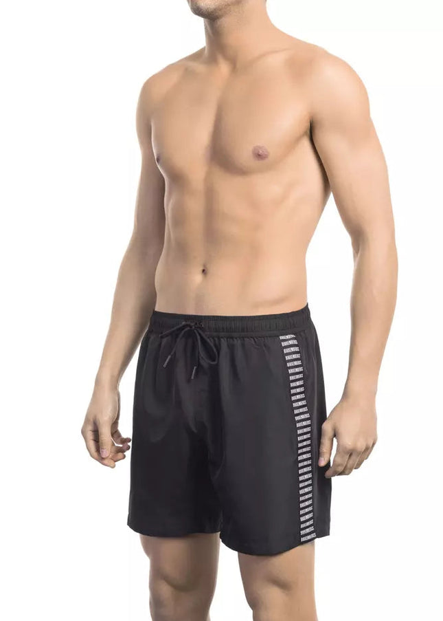 Bikkembergs Black Polyester Men Swim Short