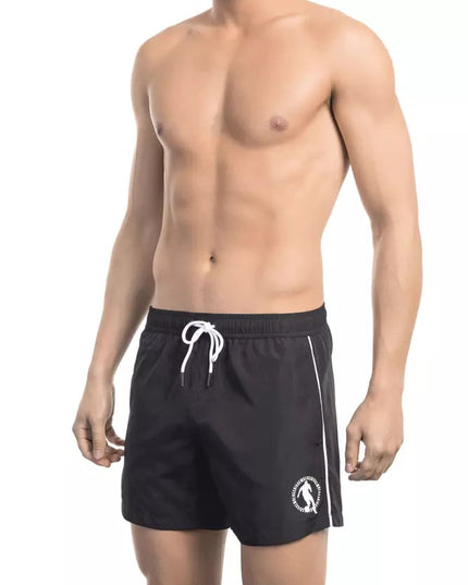 Bikkembergs Black Polyester Men Swim Short