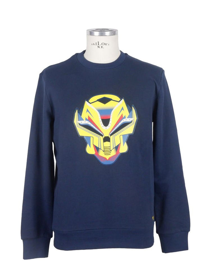 Bikkembergs Blue Cotton Men Sweater