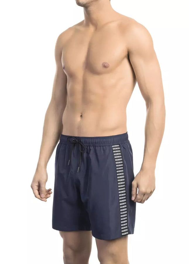 Bikkembergs Blue Polyester Men Swim Short