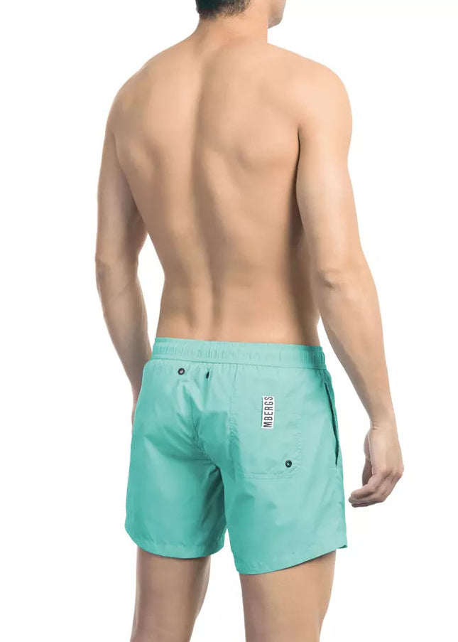 Bikkembergs Light Blue Polyamide Men Swim Short