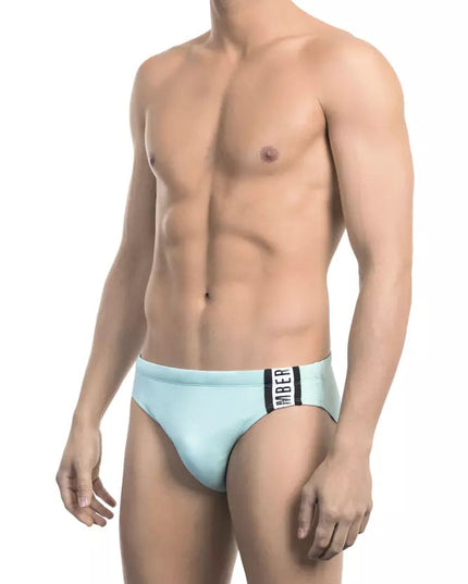 Bikkembergs Light Blue Polyamide Men Swimwear