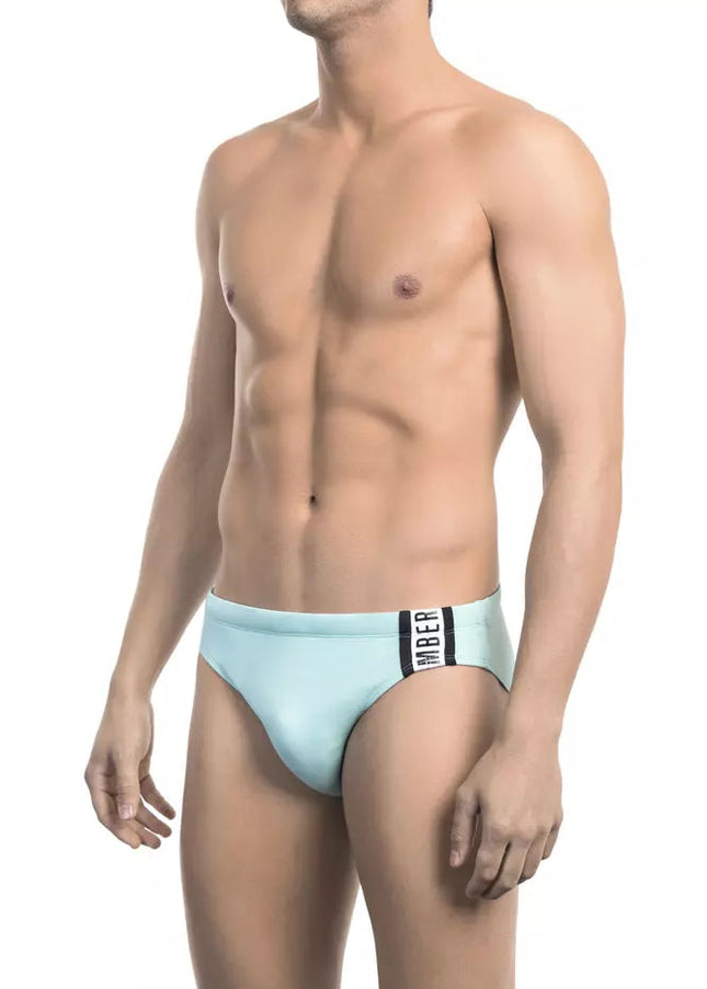 Bikkembergs Light Blue Polyamide Men Swimwear