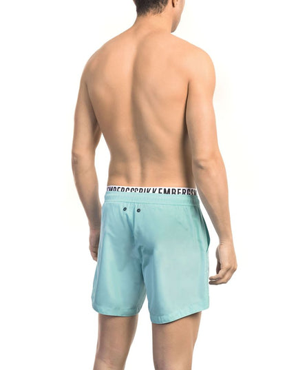 Bikkembergs Light Blue Polyester Men Swim Short