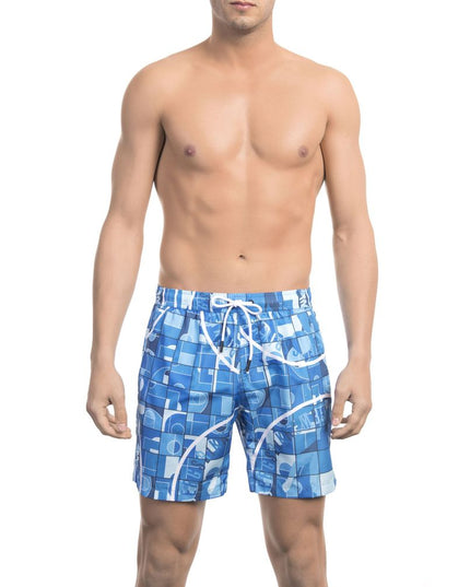 Bikkembergs Light Blue Polyester Men Swim Short