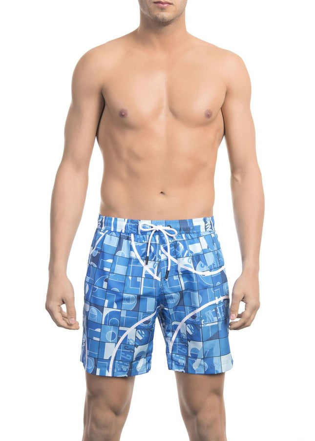 Bikkembergs Light Blue Polyester Men Swim Short