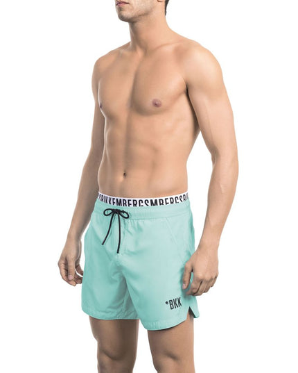 Bikkembergs Light Blue Polyester Men Swim Short