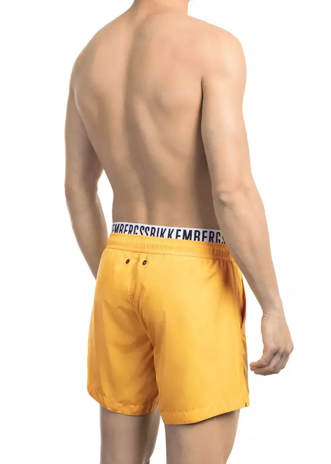 Bikkembergs Orange Polyester Men Swim Short