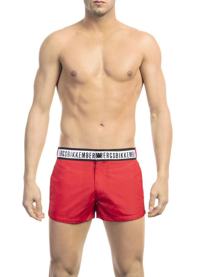 Bikkembergs Red Polyamide Men Swim Short