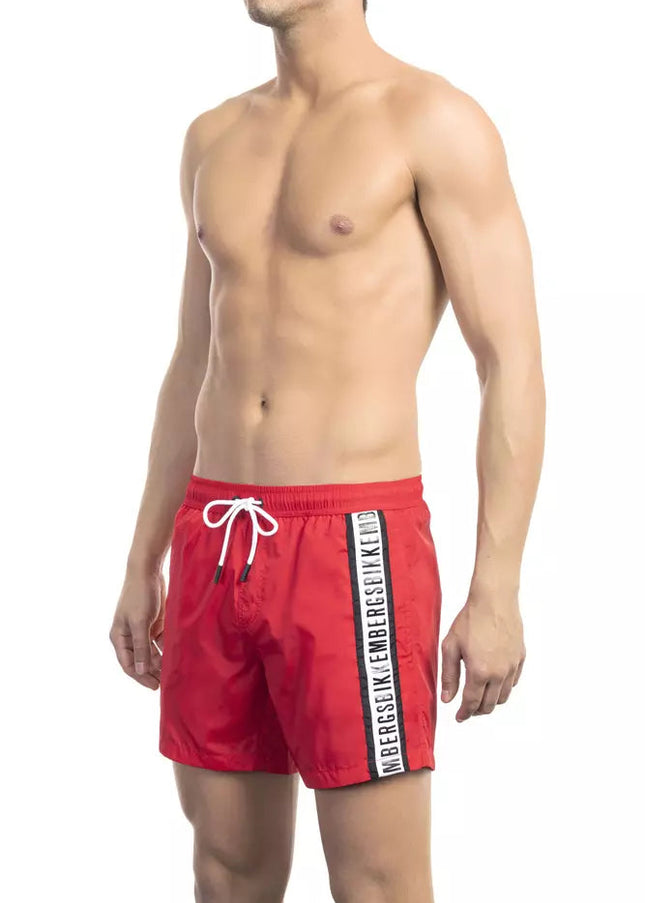 Bikkembergs Red Polyamide Men Swim Short