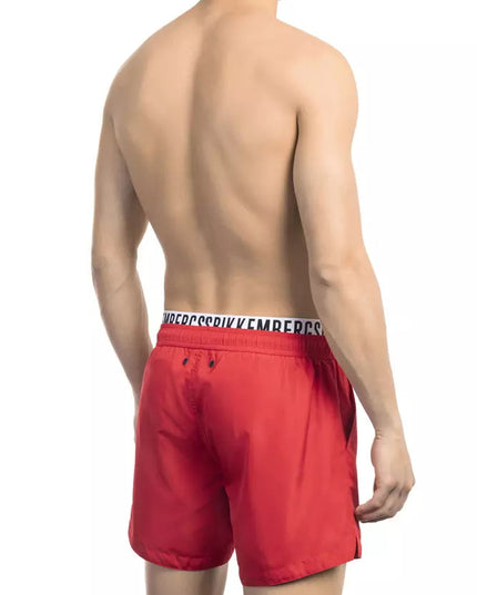 Bikkembergs Red Polyester Men Swim Short