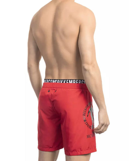 Bikkembergs Red Polyester Men Swim Short