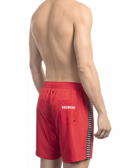 Bikkembergs Red Polyester Men Swim Short