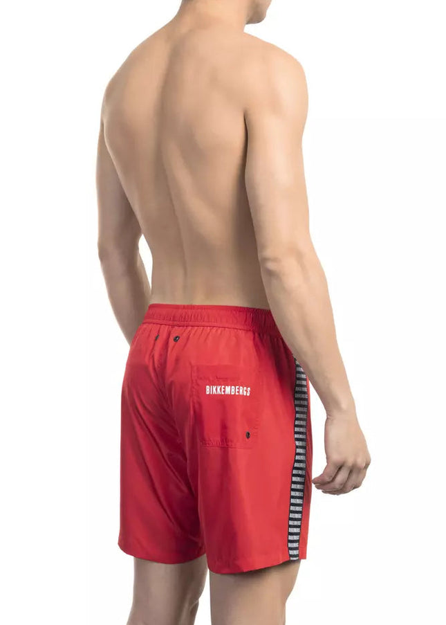 Bikkembergs Red Polyester Men Swim Short